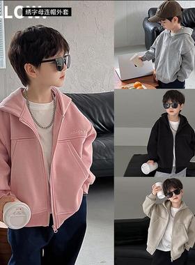 小杰的男孩秋季服装Trbottomy和凉爽连帽运动衫2024新的儿童和女