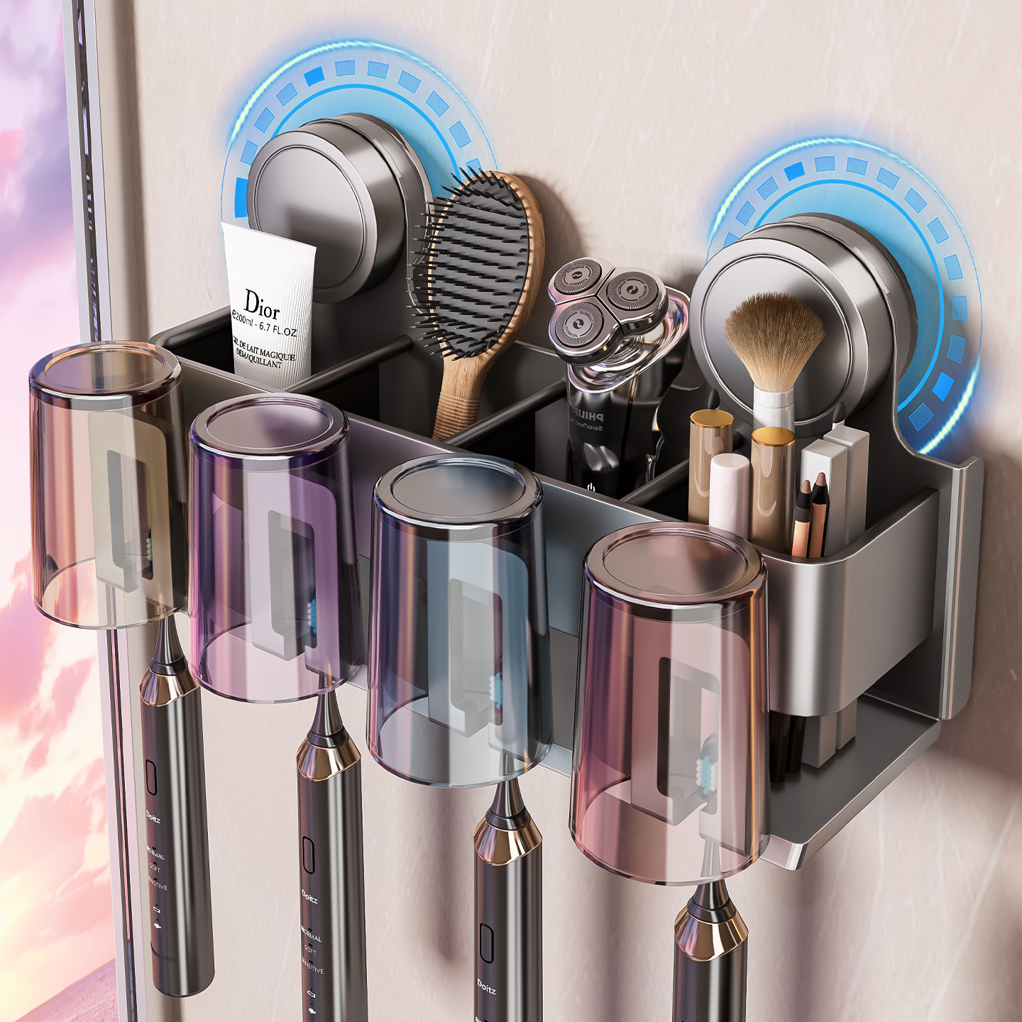 【热销99W+】吸盘牙刷架