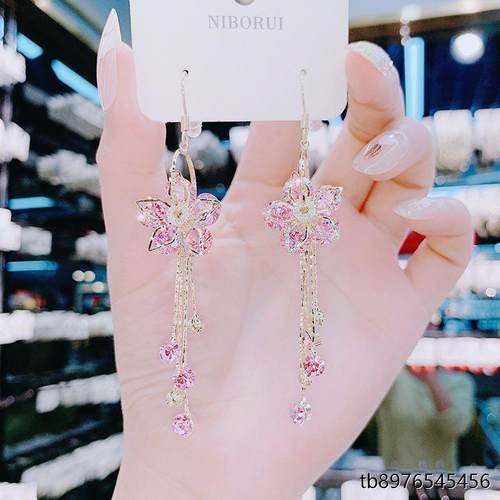 2021新款潮五瓣花流苏耳