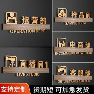 网红电商公司直播间门牌亚克力标识牌订做综合办公室运营设计客服部科室牌广告策划部门牌子总经理室标牌定制