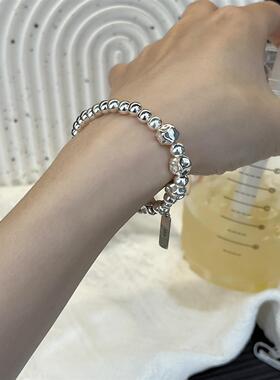 ESEELMI 不规则纯银手链女简约百搭轻奢小众设计高级银手链