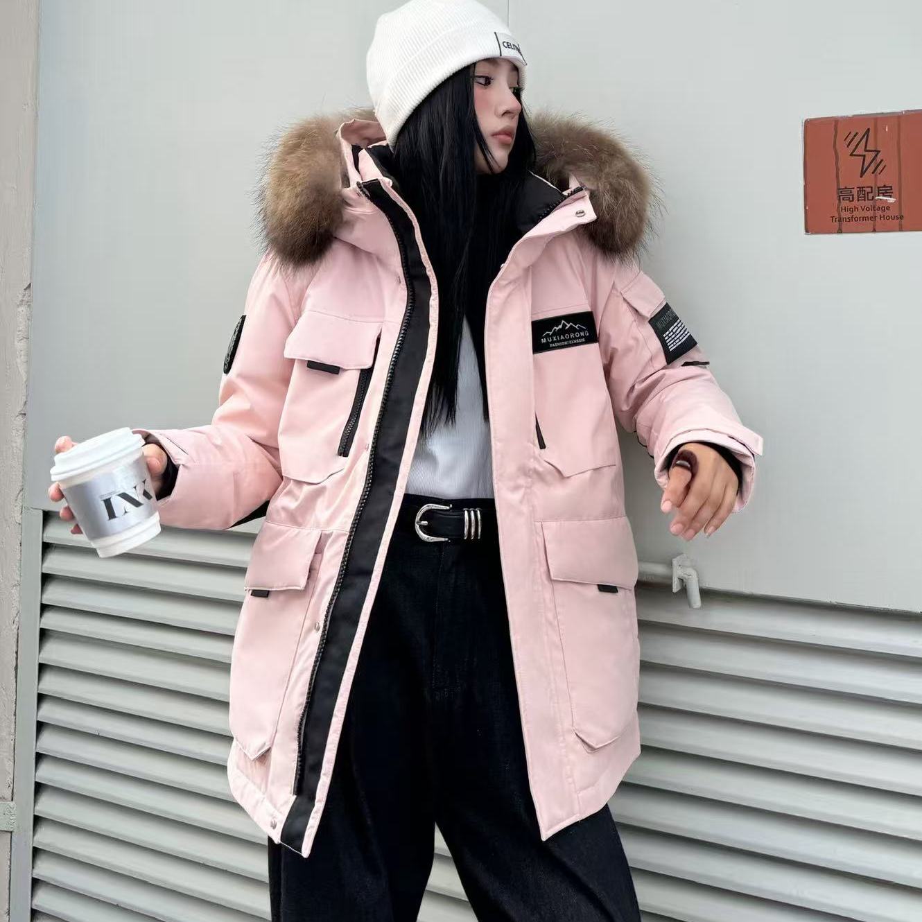 鸭宝宝2025新款情侣男女同款软壳休闲工装90鸭绒毛领羽绒服