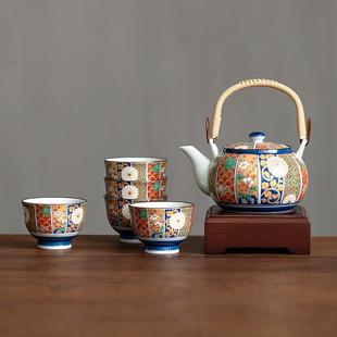 家用便携茶壶套装 日本进口古伊万里系列茶具六件套日式 泡茶杯礼物
