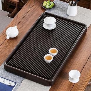 现代简约加厚高端茶台 电木茶盘家用客厅德国整块排水功夫茶具新式