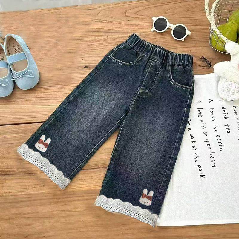 女童裤子2025春秋季新款秋季洋气休闲裤子女宝宝直筒阔腿裤,童装/婴儿装/亲子装,儿童牛仔裤,淘宝优惠券,粉丝福利购,淘宝优惠卷