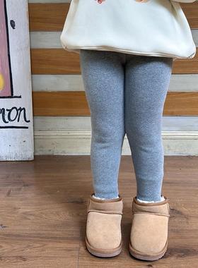 女童冬季加厚加绒保暖裤子儿童长裤宝宝280g奥粒绒羊毛拉架打底裤