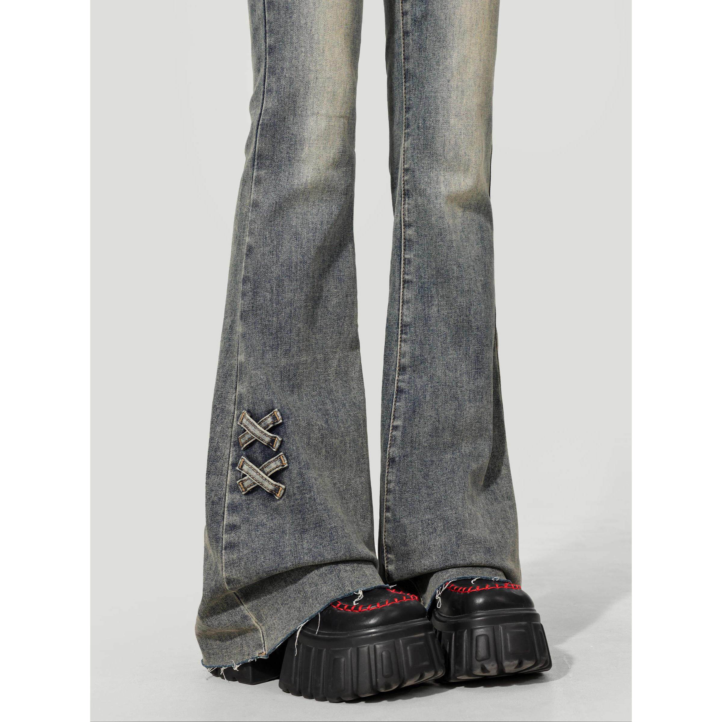 女童裤子春秋新款儿童初中生秋装微喇长裤女孩大童秋季牛仔喇叭裤