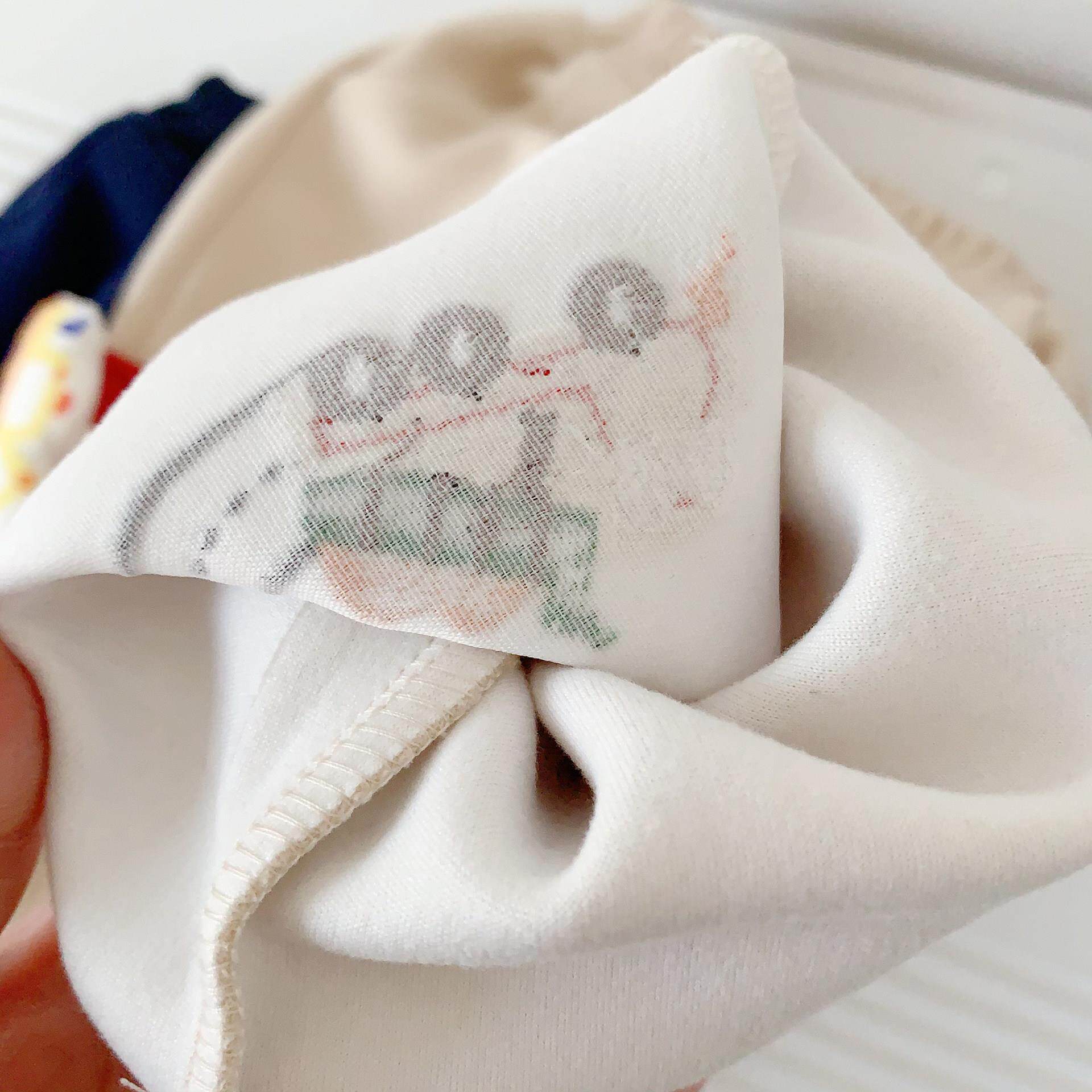 儿童长裤日系miki25春款男童长裤子卡通小熊刺绣女童长裤束脚卫裤