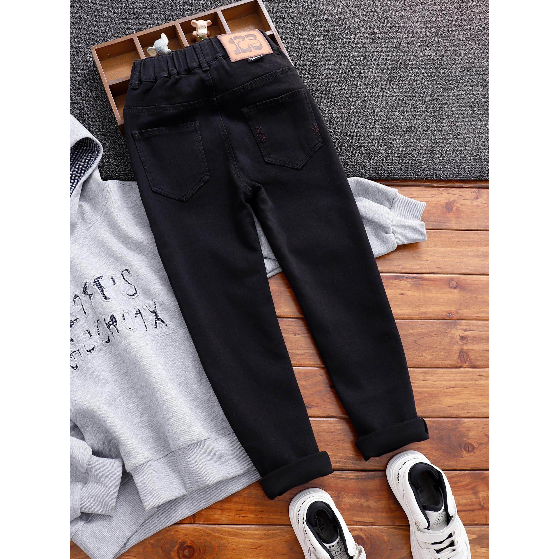 男童黑色牛仔裤中大童瘦版牛仔小脚裤儿童修身长裤男孩窄版裤子潮,童装/婴儿装/亲子装,儿童牛仔裤,淘宝优惠券,粉丝福利购,淘宝优惠卷