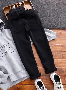 男童黑色牛仔裤中大童瘦版牛仔小脚裤儿童修身长裤男孩窄版裤子潮