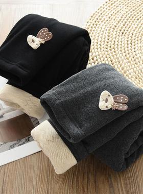 加棉加厚女童打底棉裤儿童弹力冬款保暖棉裤小女孩厚外穿打底裤