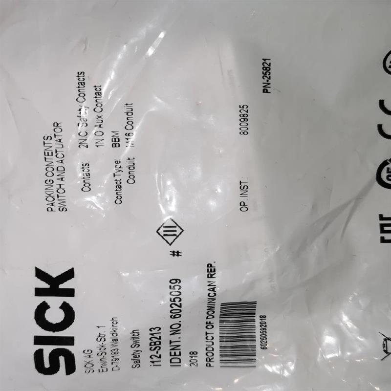 sick西克安全门锁开关i12-SB213 6025059全新原装**【请询价】-封面