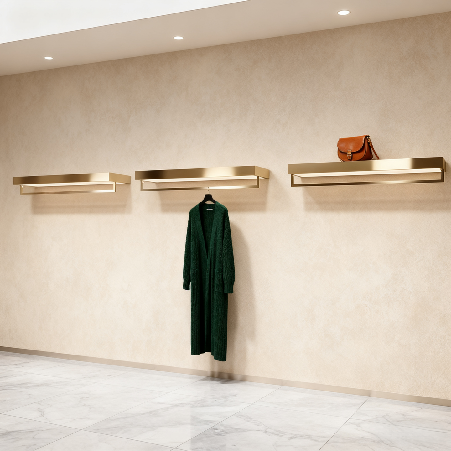 不锈钢上墙带灯挂衣服架