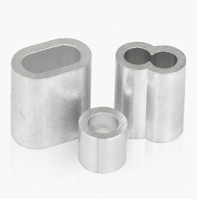 钢丝绳吕套8字铝夹头椭圆孔铝夹单孔铝管快速鱼丝绳扎夹头052mm