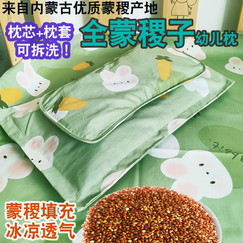 凉爽全蒙稷子枕芯卡通枕套装A类