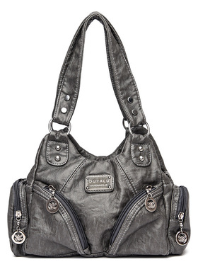 美式复古单肩斜挎腋下手提包铆钉扣机车风辣妹包包 无题notitle