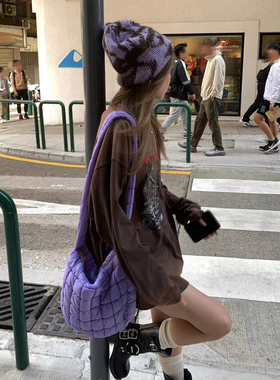 韩式褶皱感云朵包单肩手提腋下包饺子包简约大学生 无题notitle