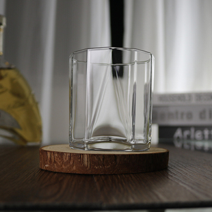 Libbey利比棱形玻璃杯切割面威士忌酒杯古典多棱面四方杯商用酒杯