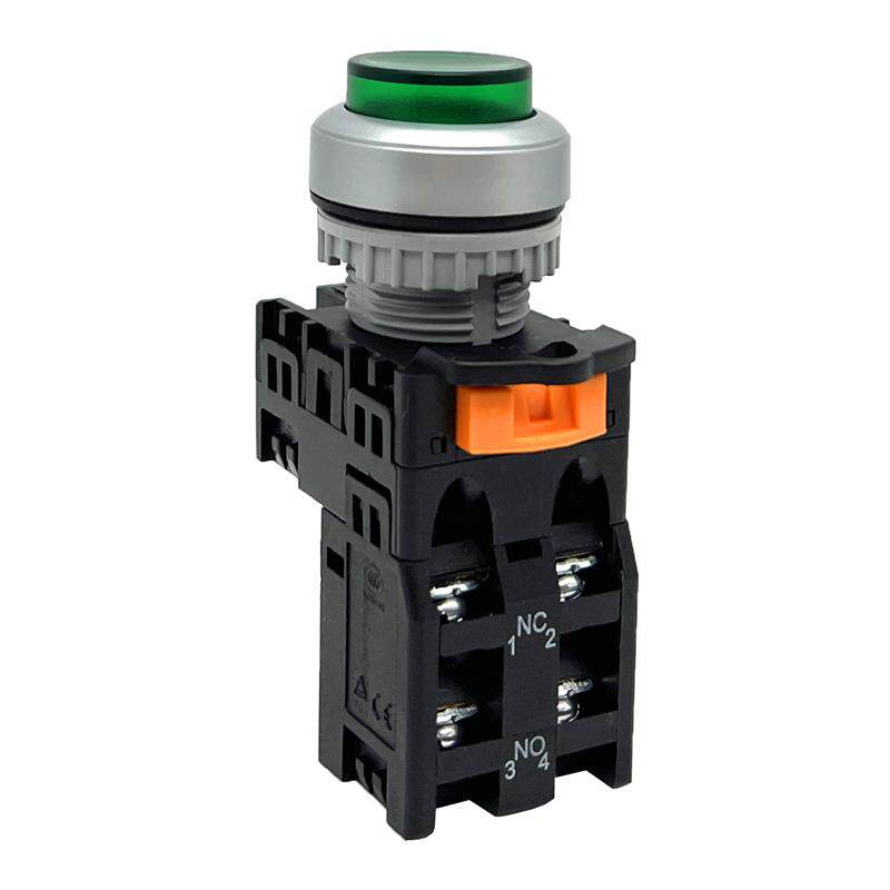 TEND自锁按钮24V带灯TN2IA7R天得TN2IA2G-1A电源220V启动开关22mm