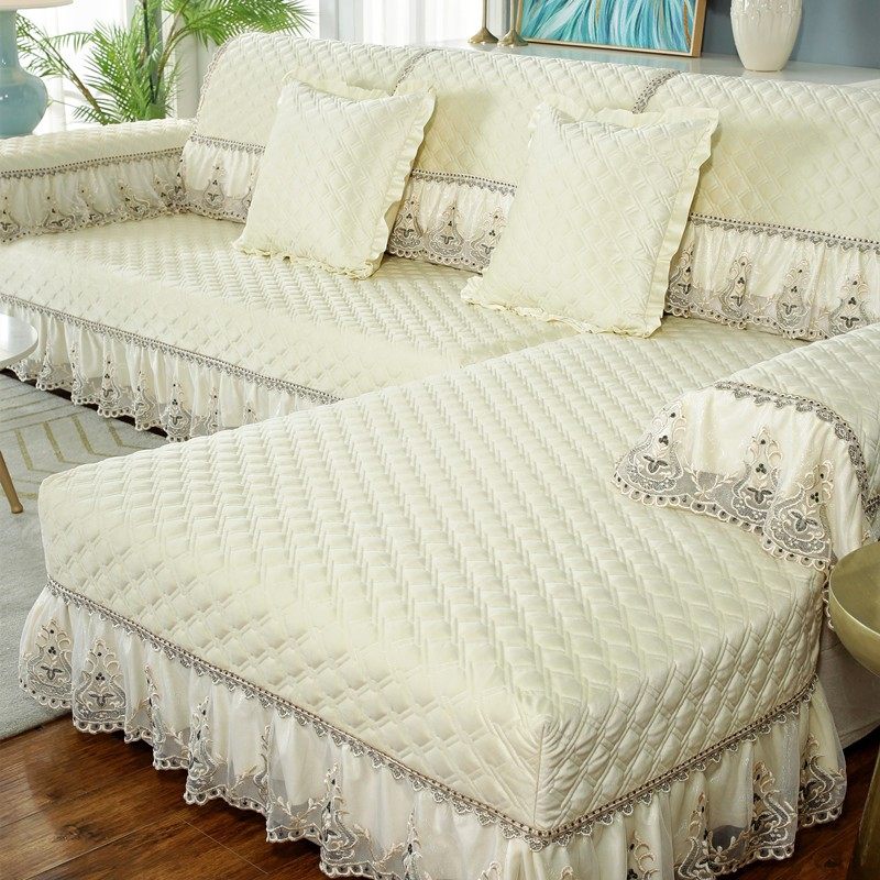 欧式高档沙发垫毛绒加厚冬季纯色防滑萬能皮沙发套罩贵妃全包定做