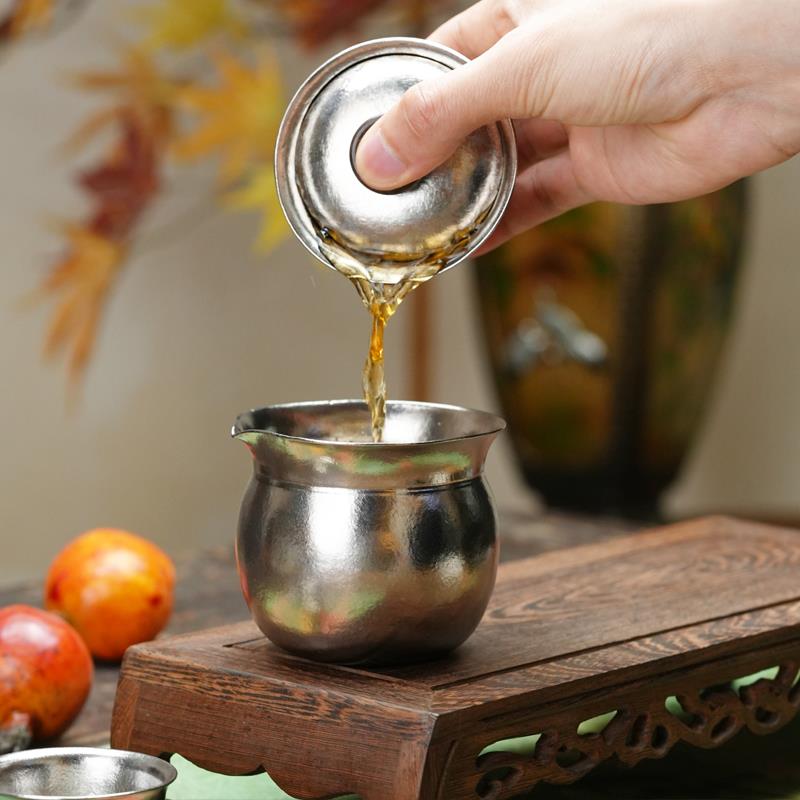 暗香疏影 纯钛公道杯盖碗茶海功夫茶具高档泡茶器分茶器 180ml