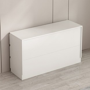 精选20公分窄柜床尾卧室靠墙超薄斗柜20cm深实木收纳柜定制墙边薄