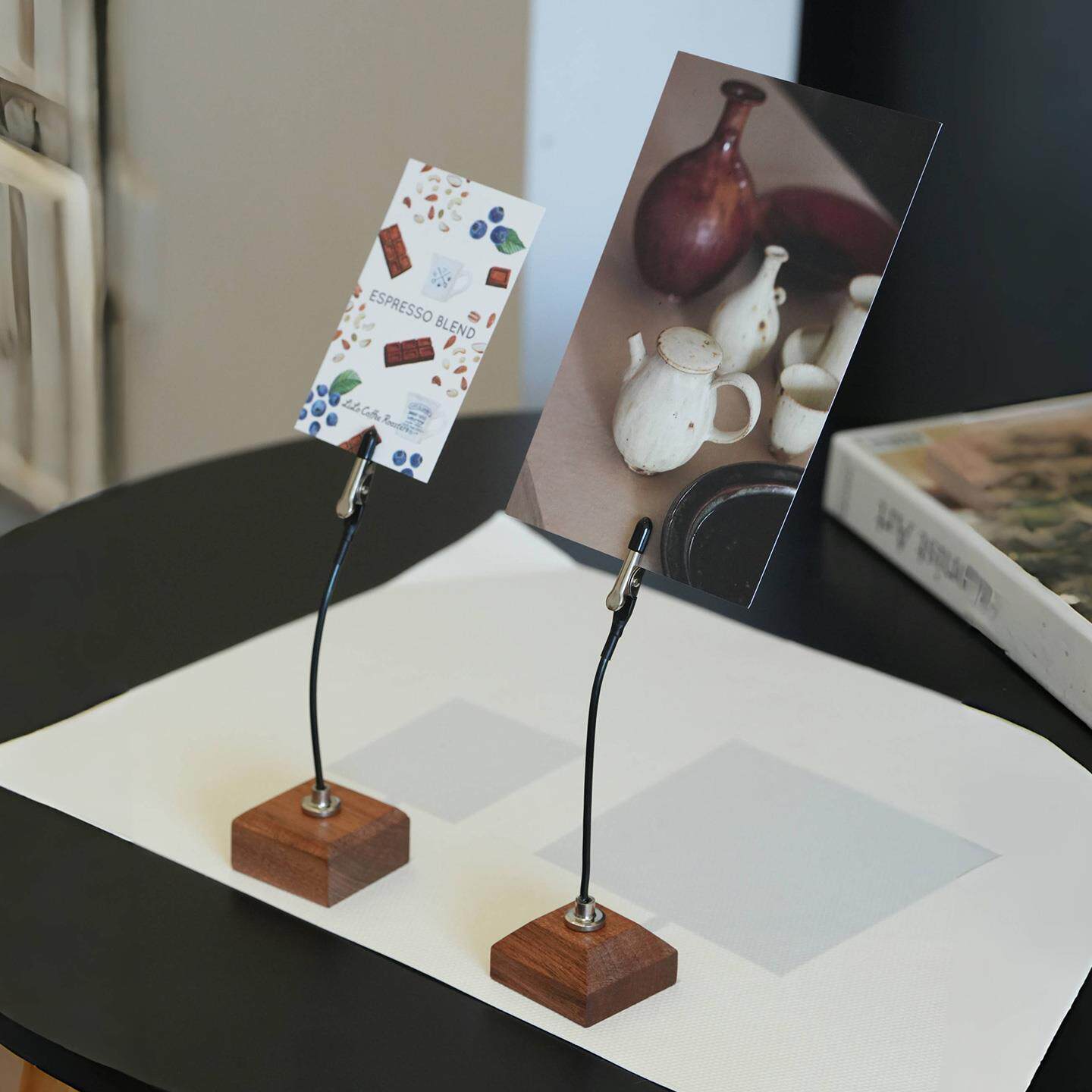 便签夹桌面立式照片夹子立相片标签支架展示留言便利贴卡片架底座