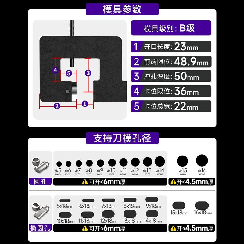 C型钢檩条光伏锂电开孔器便捷无刷大功率电动工具冲孔手持打孔机