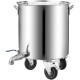 不锈钢周转桶带轮子水桶搅拌桶带水阀出水口加工进水口订制商用