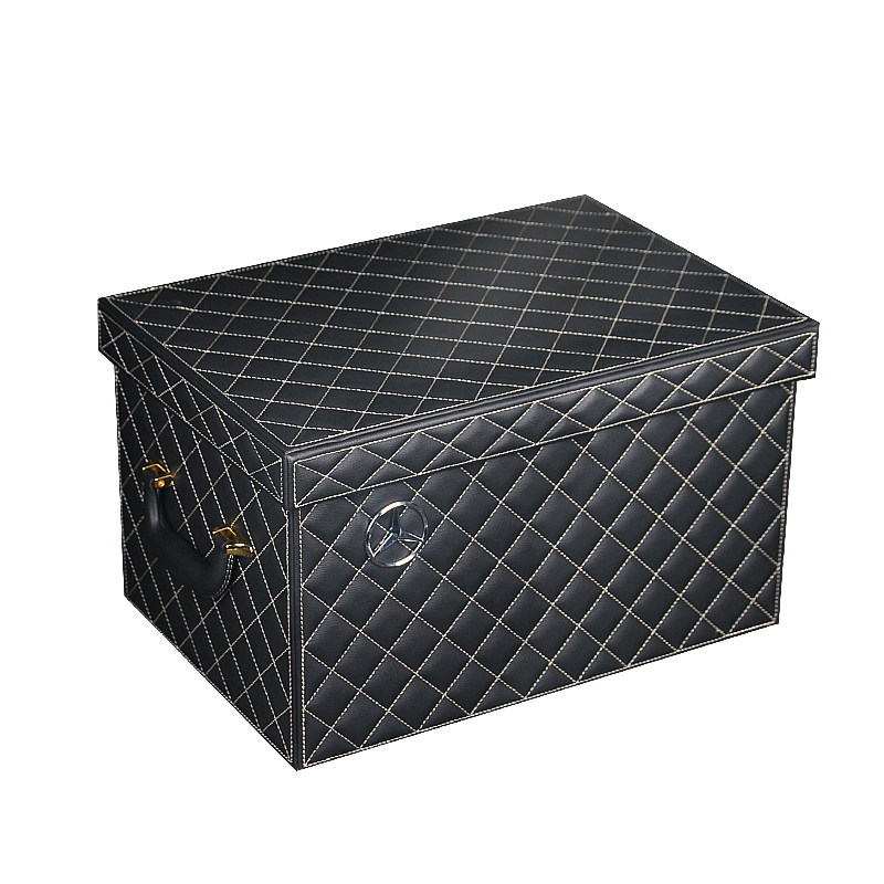 黑色汽车后备储物箱车载收纳座式箱整理车用尾杂物多功能大后背箱