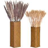 天然海草编织花篮藤编竹编花器干花花瓶花盆客厅室内摆件 芈阳