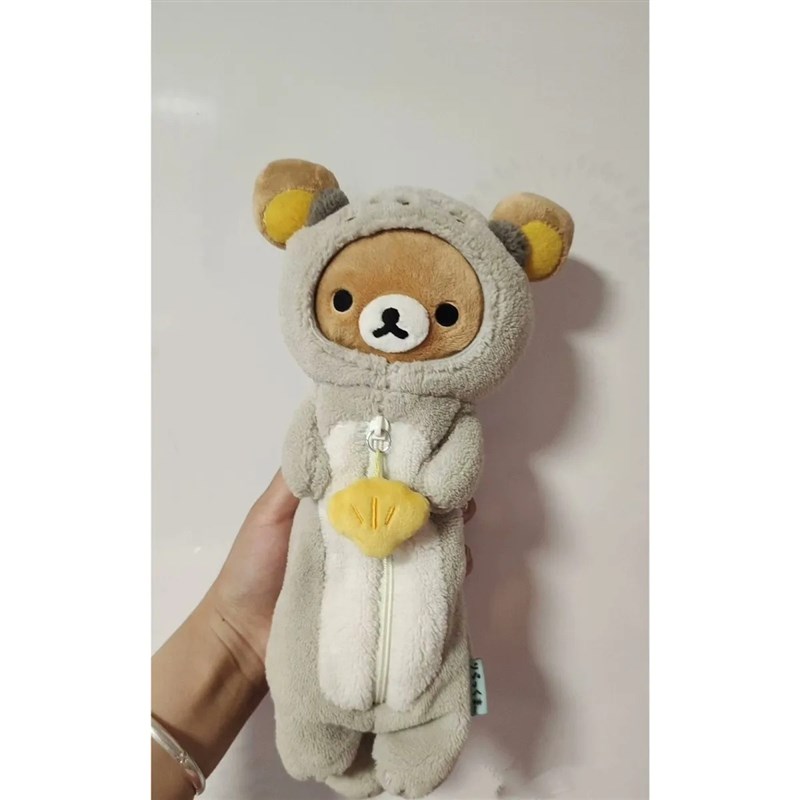 日系可爱san-x轻松熊rilakkuma绝版水獭毛绒笔袋文具盒