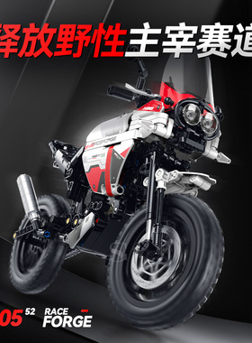 双高60552杜咔迪Desertx1：8摩托车益智拼装儿童玩具模型礼物