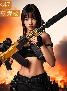 大号AK47抛壳软弹枪帅气儿童仿真玩具枪阿卡吃鸡装备男孩礼物