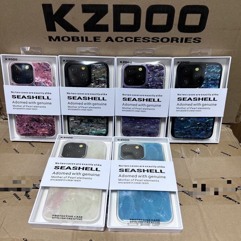 KZDOO新款适用14手机壳Seashell炫彩贝壳磨砂15promax软边硬壳原包装