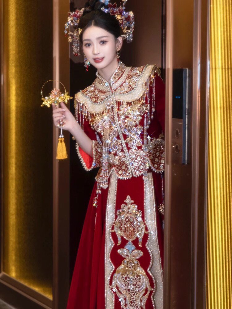 秀禾服新娘结婚新款出嫁新中式国风订婚出门礼服出阁服奢华敬酒服