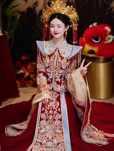 秀禾服婚服新娘新款 结婚出嫁婚服婚礼敬酒服嫁衣龙凤褂礼服出阁服