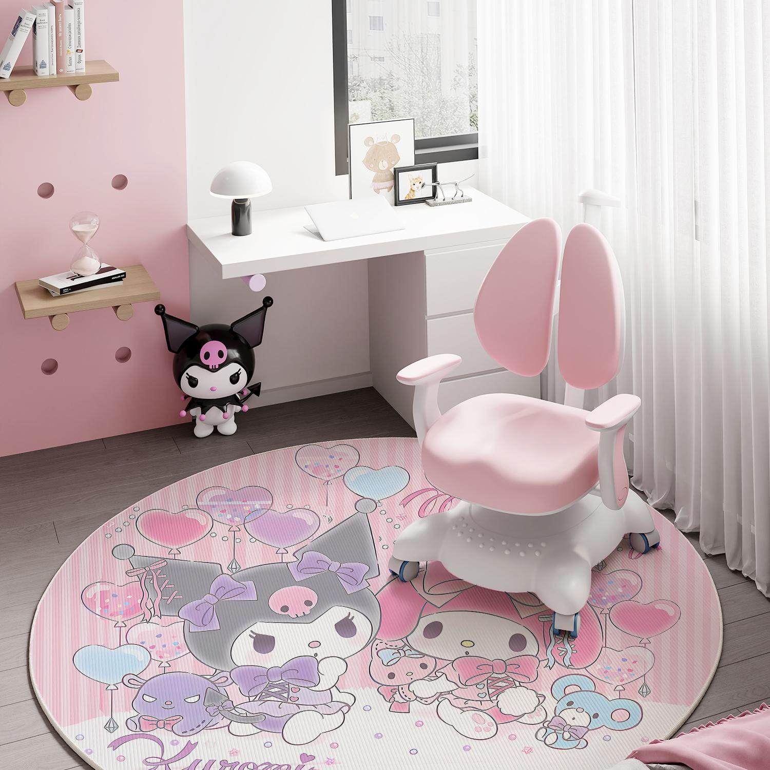 库洛米圆形地毯儿童学习椅书房书桌椅子地垫阅读区儿童房卡通垫子,居家布艺,地毯,淘宝优惠券,粉丝福利购,淘宝优惠卷