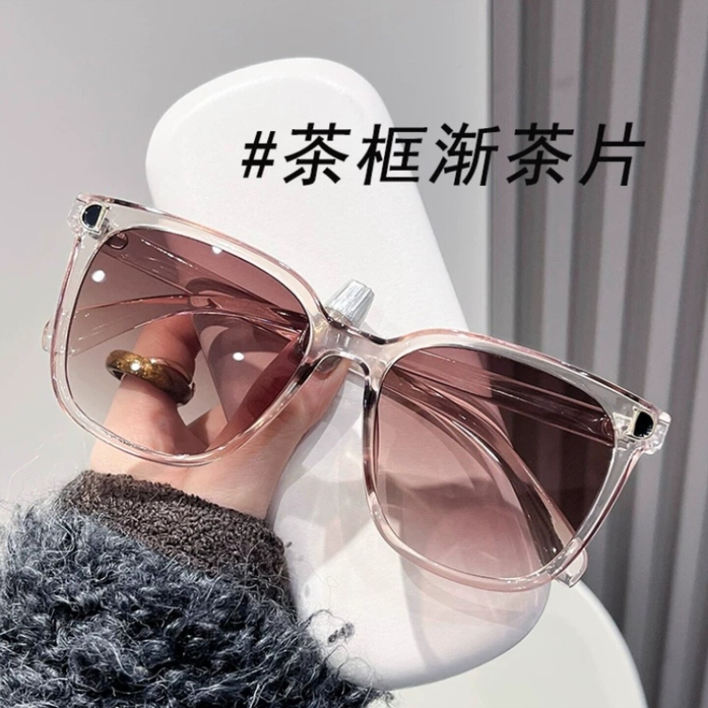2026粉色墨镜女网红太阳镜防晒高级感ins大脸显瘦时尚凹造型百搭
