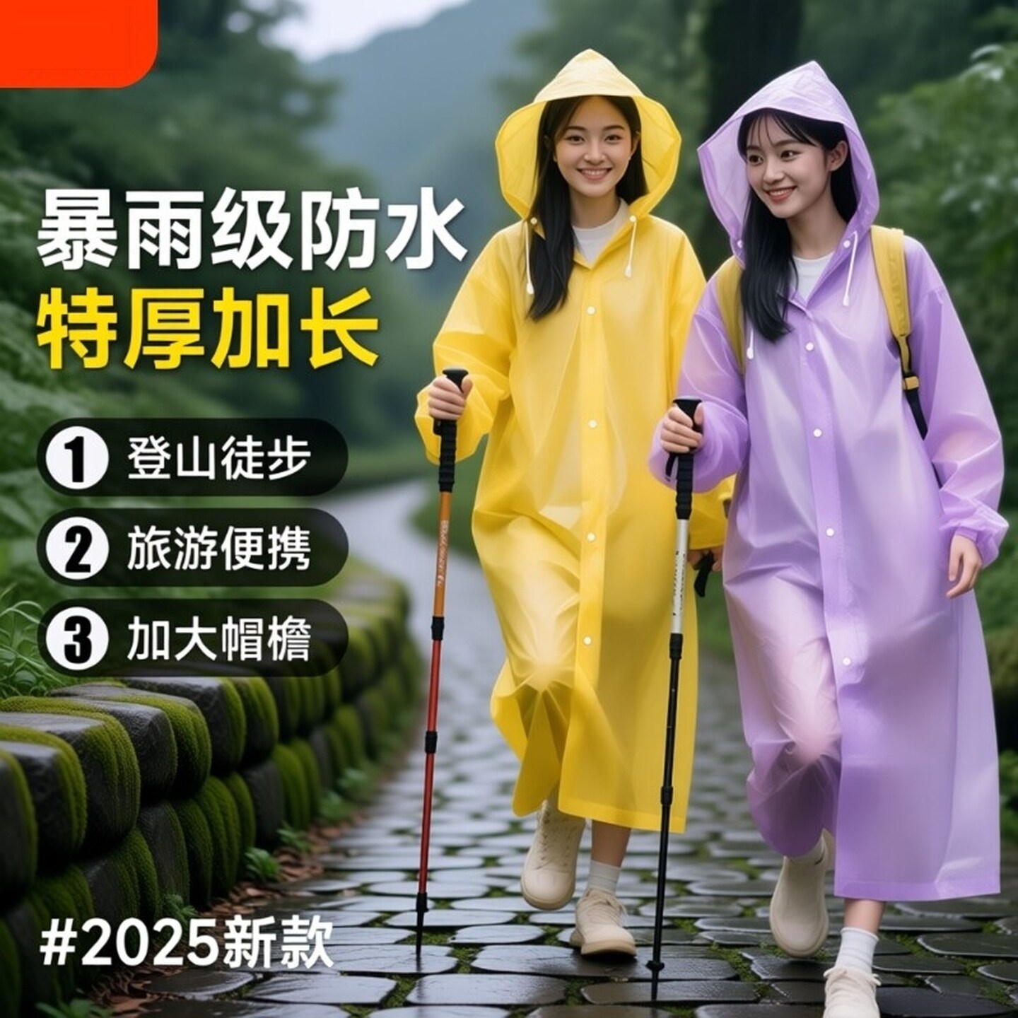 一次性加厚雨衣全身防暴雨透气便携户外旅行成人男女登山长款雨披
