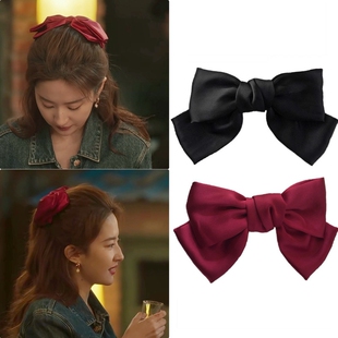 黑色蝴蝶结发夹女后脑勺2026新款头饰超仙韩系发饰弹簧后脑勺夹子