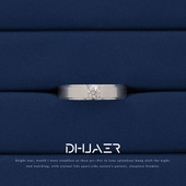 DIHUAER人工钻石戒指18K金戒指铂金男戒情侣男戒轻奢设计感