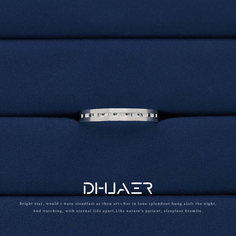 DIHUAER PT950铂金戒指男戒素戒婚戒结婚戒指设计感时尚