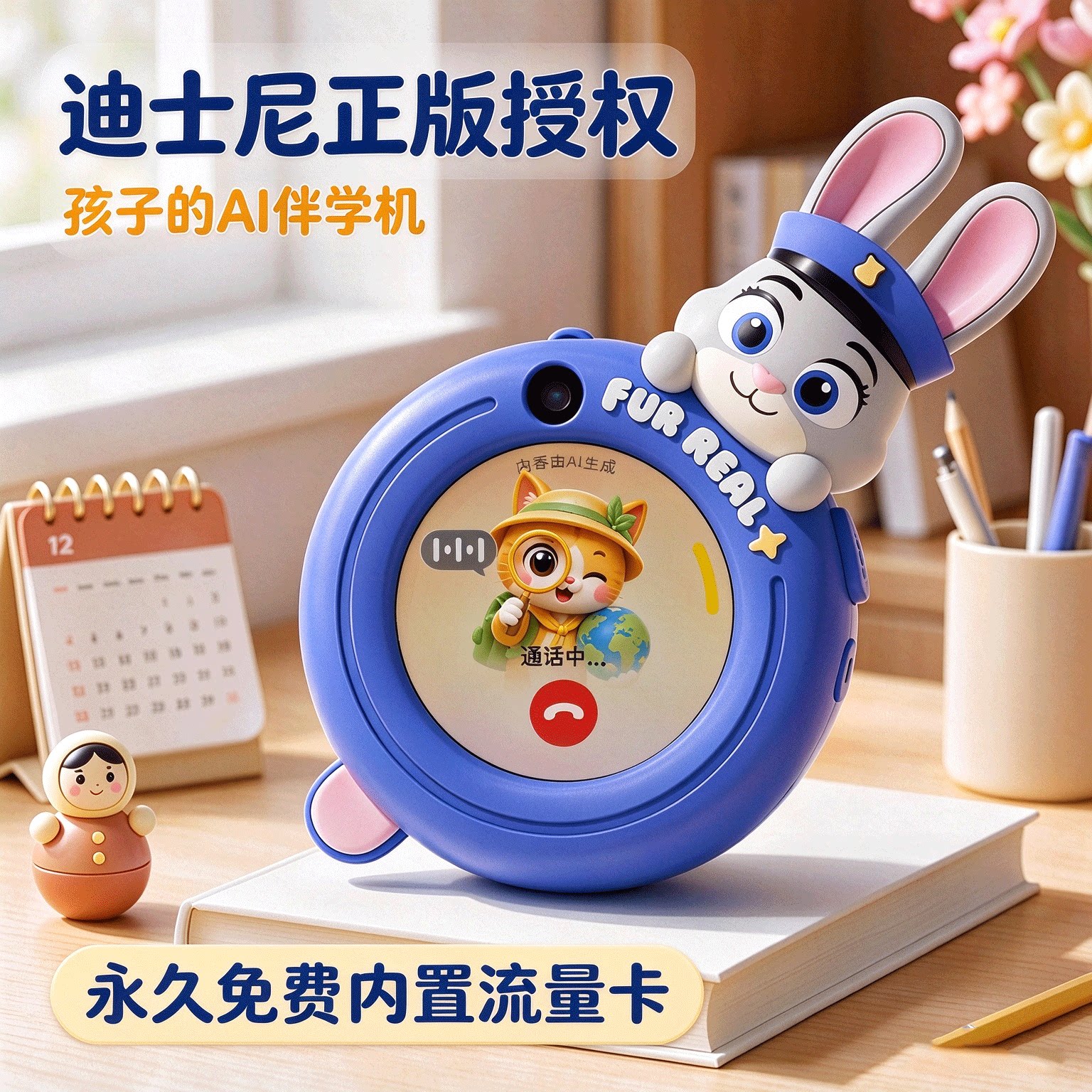 迪士尼AI儿童智能早教对话玩具英语口语学习故事机陪伴生日礼物