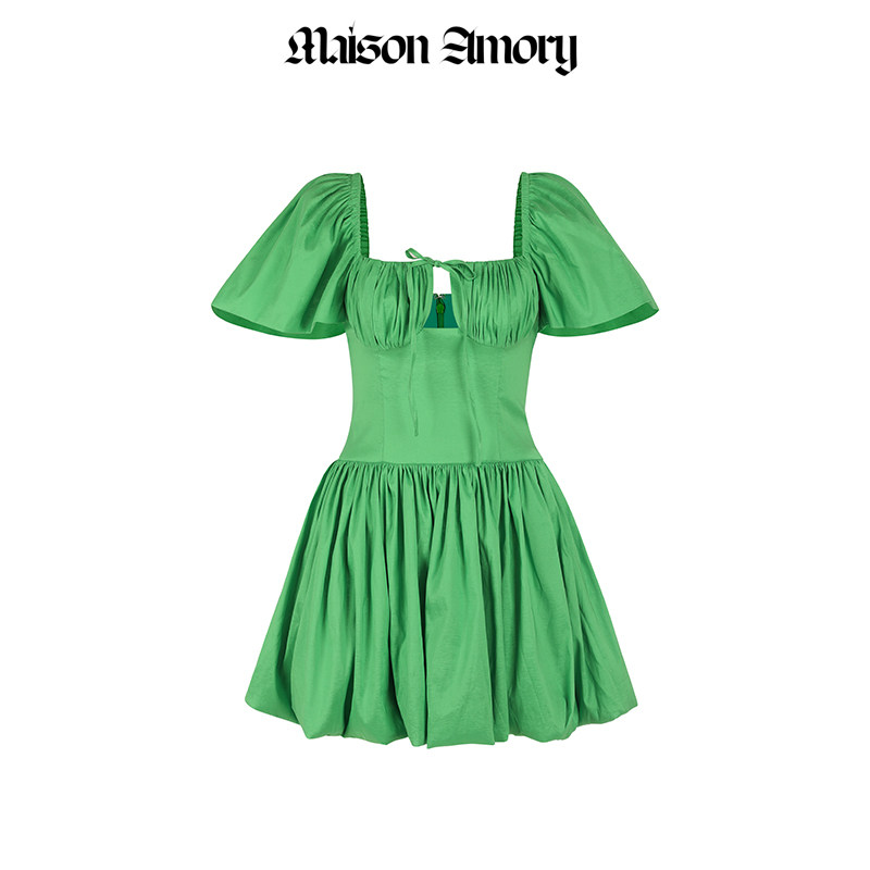 MaisonAmory浅草绿迷你连衣裙