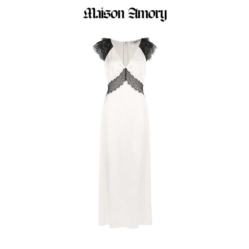 Maison米白色迷笛连衣裙