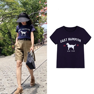 小小莎短袖通勤薄款印花秘鲁棉女