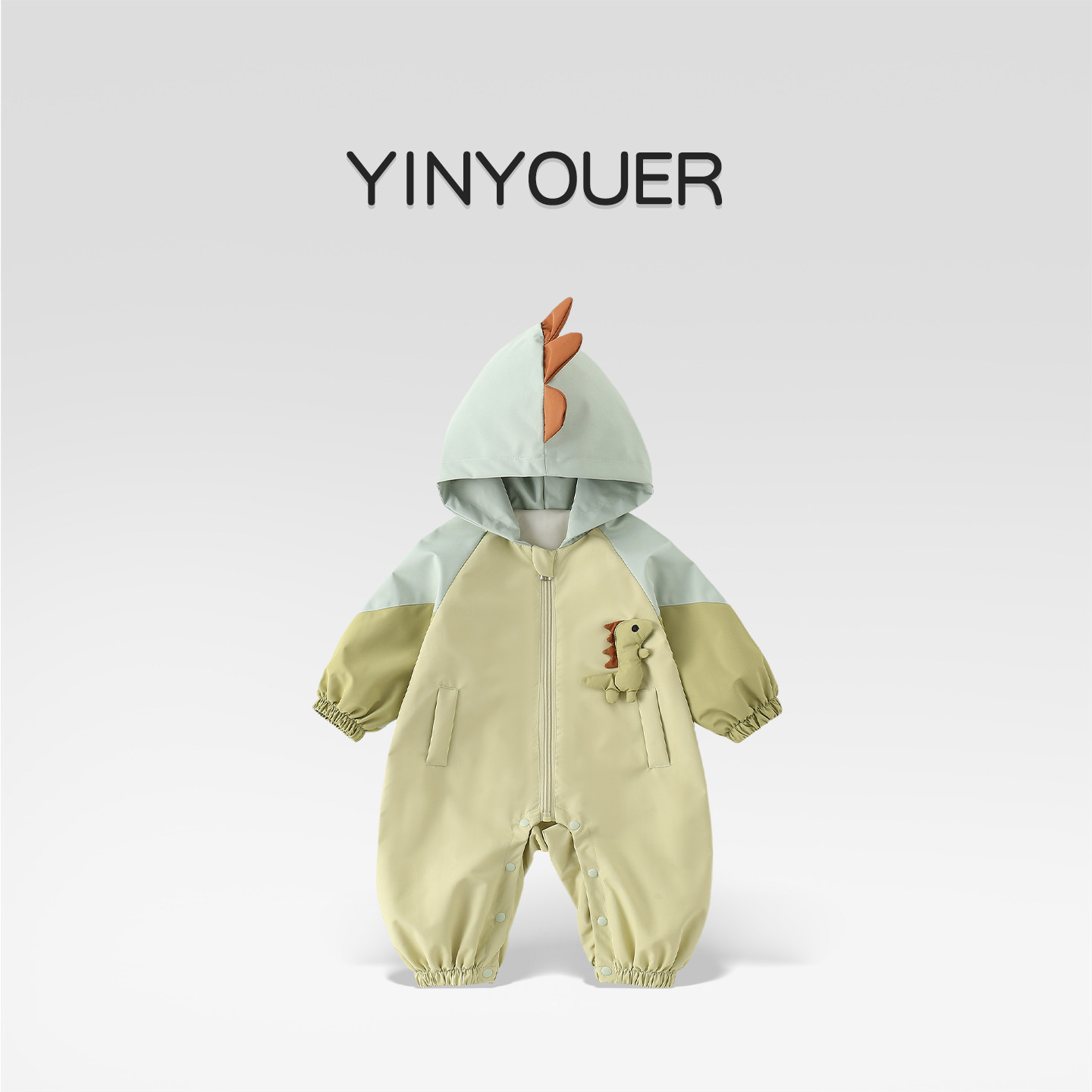 秋季婴儿衣服秋装男宝宝防风连帽哈衣6-12月新生儿连体衣秋冬外套