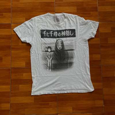 千与千寻Spirited Away千寻和无脸男动漫印花短袖T恤休闲潮tee