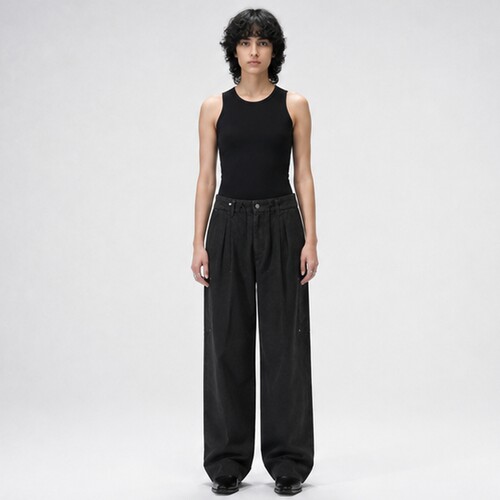 CBC BLACK 黑色原创设计西装长裤女设计感通勤休闲裤 K446